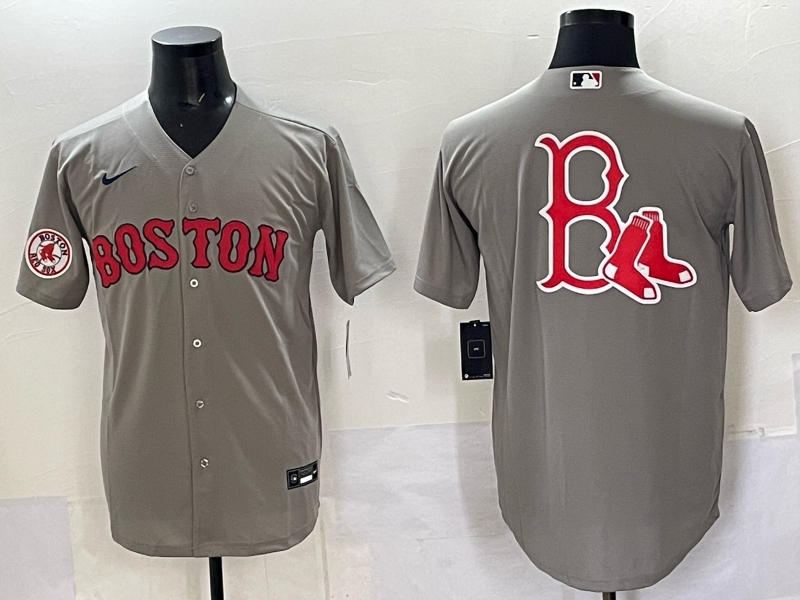 Men Boston Red Sox blank grey 2025 Nike MLB Jersey 04->boston red sox->MLB Jersey